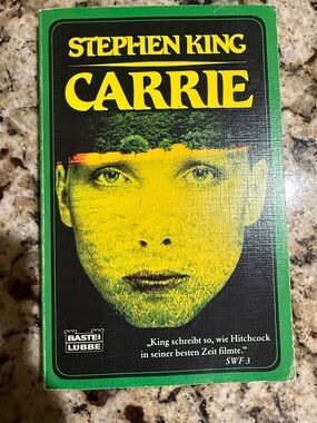 In German- Stephen King CARRIE Paperback — Green & Yellow Cover